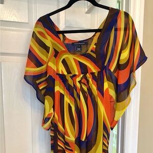 French Connection Sheer Maxi Dress 70’s vibe Size Medium. NWOT